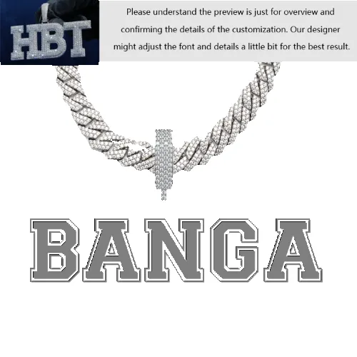 VVS Moissanite Custom Name Pendant in Sterling Silver sold by Ghetluxe