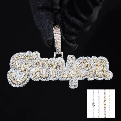 Iced Two-Tone Fam4eva Pendant sold by Ghetluxe