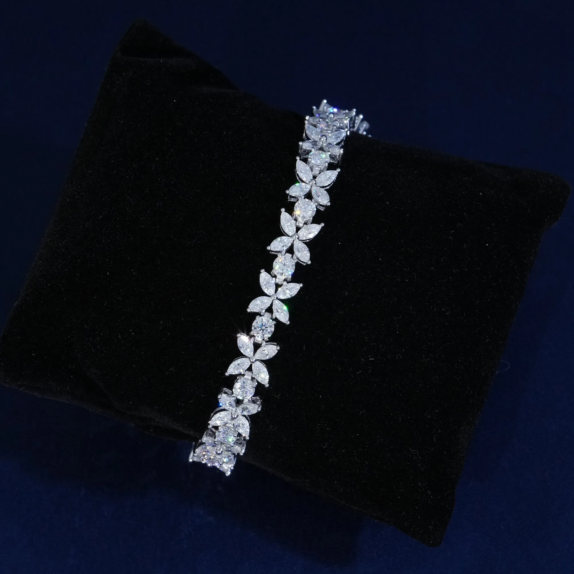 8.7mm Moissanite Marquise Cut Tennis Bracelet sold by Ghetluxe product image thumbnail 3