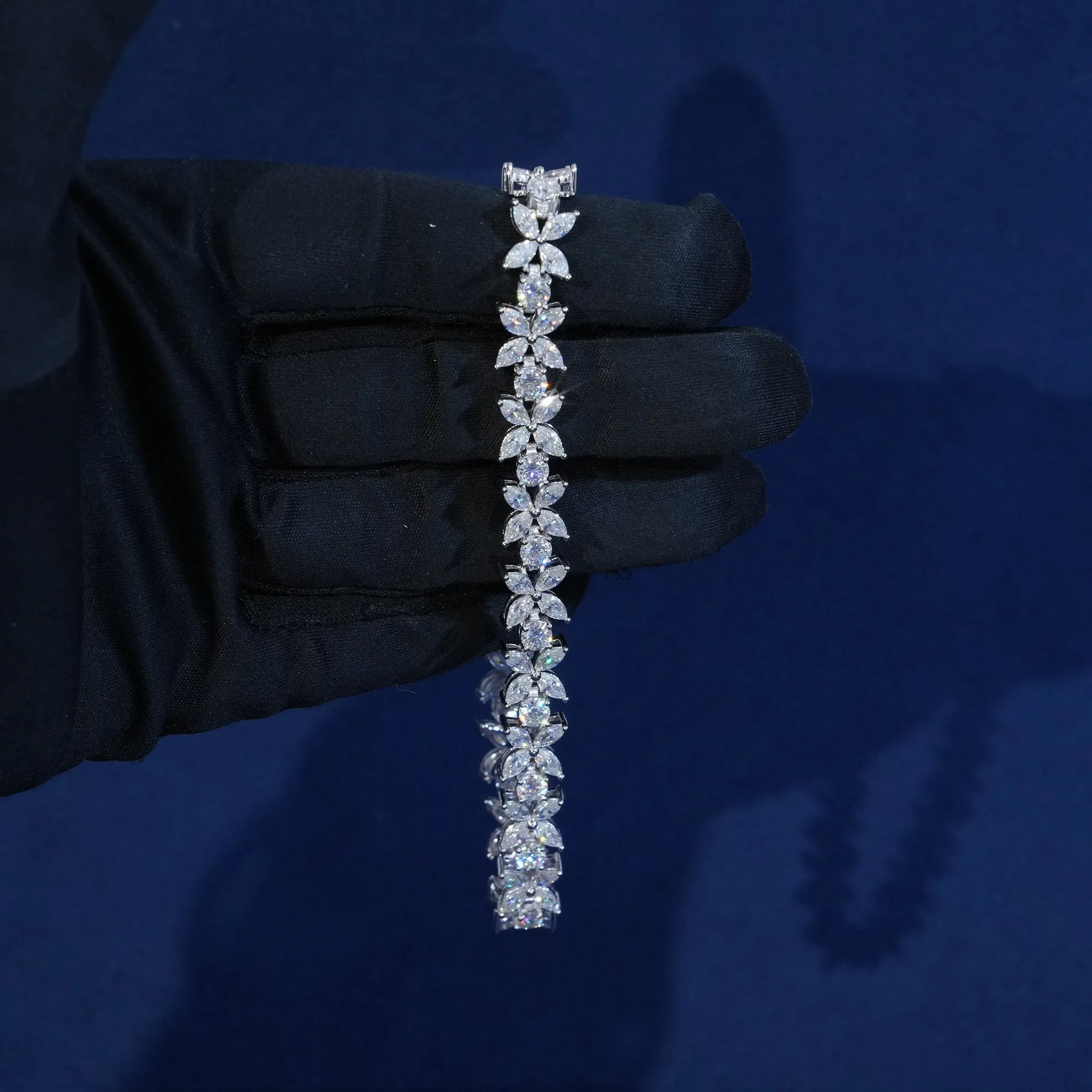8.7mm Moissanite Marquise Cut Tennis Bracelet sold by Ghetluxe product image thumbnail 2