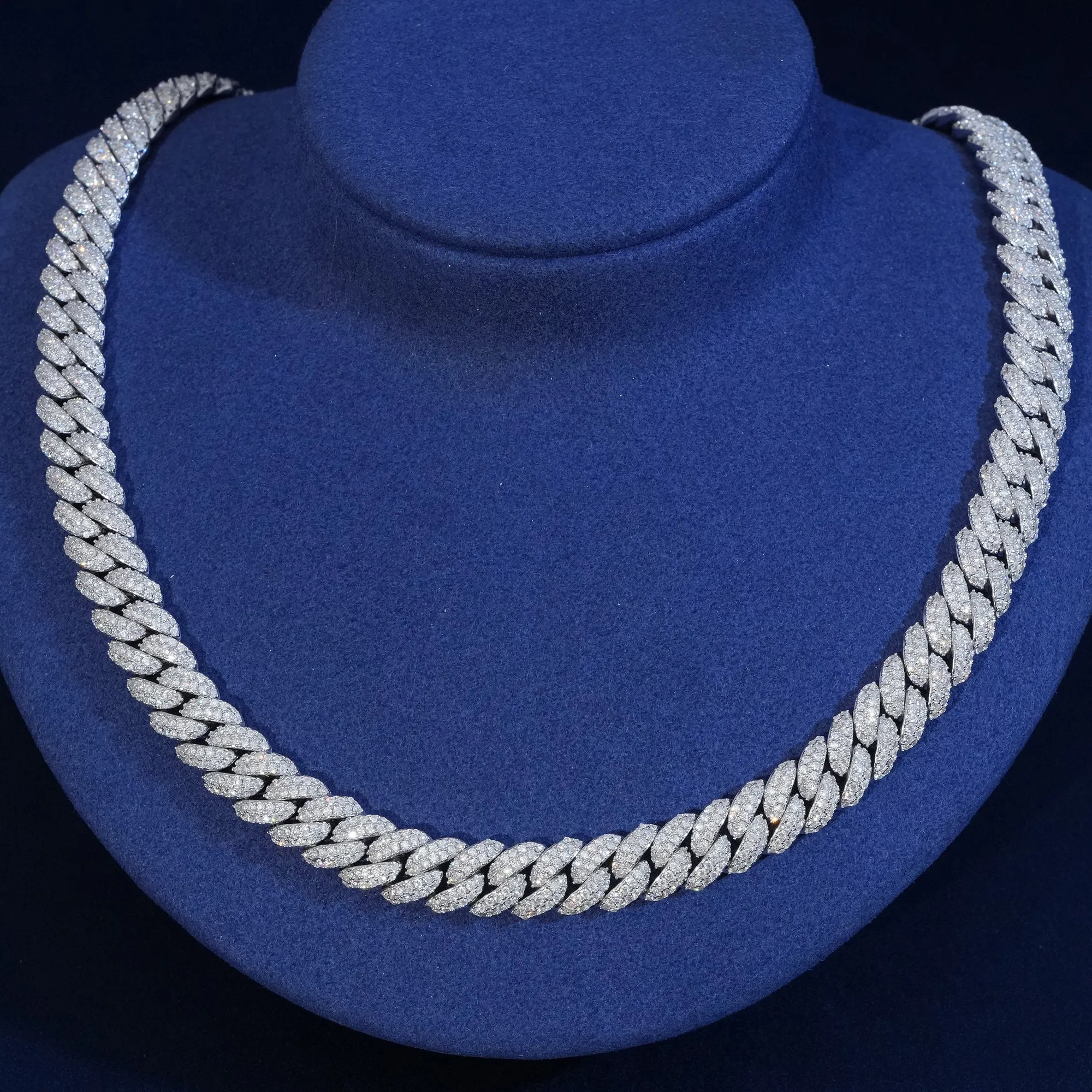 Moissanite 10mm 2-Row Cuban Chain sold by Ghetluxe