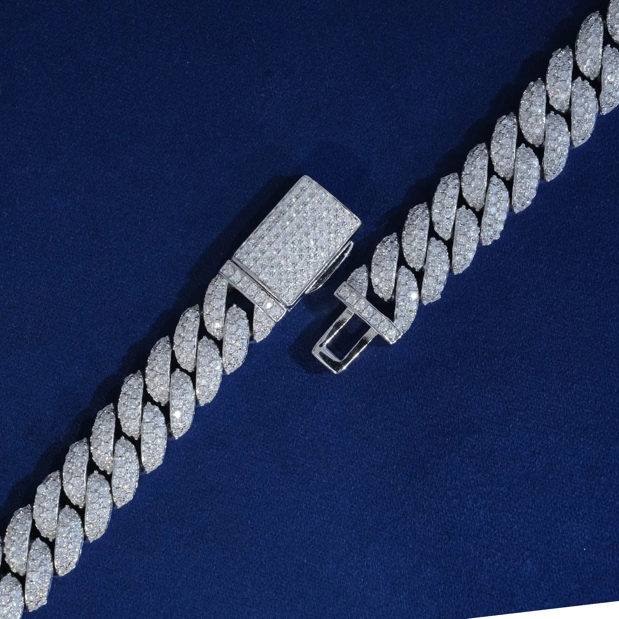 Moissanite 10mm 2-Row Cuban Chain sold by Ghetluxe product image thumbnail 3
