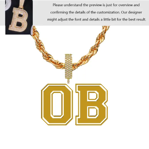 VVS Moissanite Custom Name Pendant in Sterling Silver sold by Ghetluxe