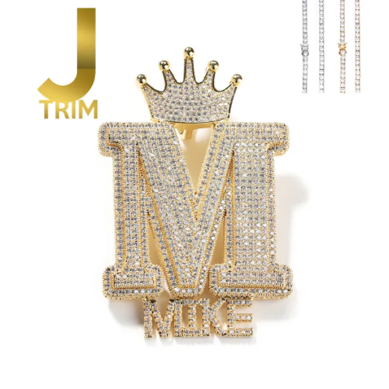 Diamond Custom Monogram Name Pendant sold by Ghetluxe