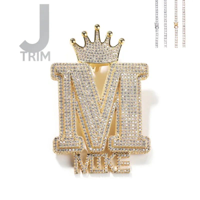 Diamond Custom Monogram Name Pendant sold by Ghetluxe