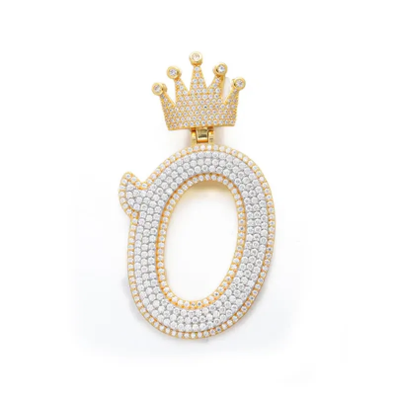 Crown Bail Initial Pendant Necklace sold by Ghetluxe