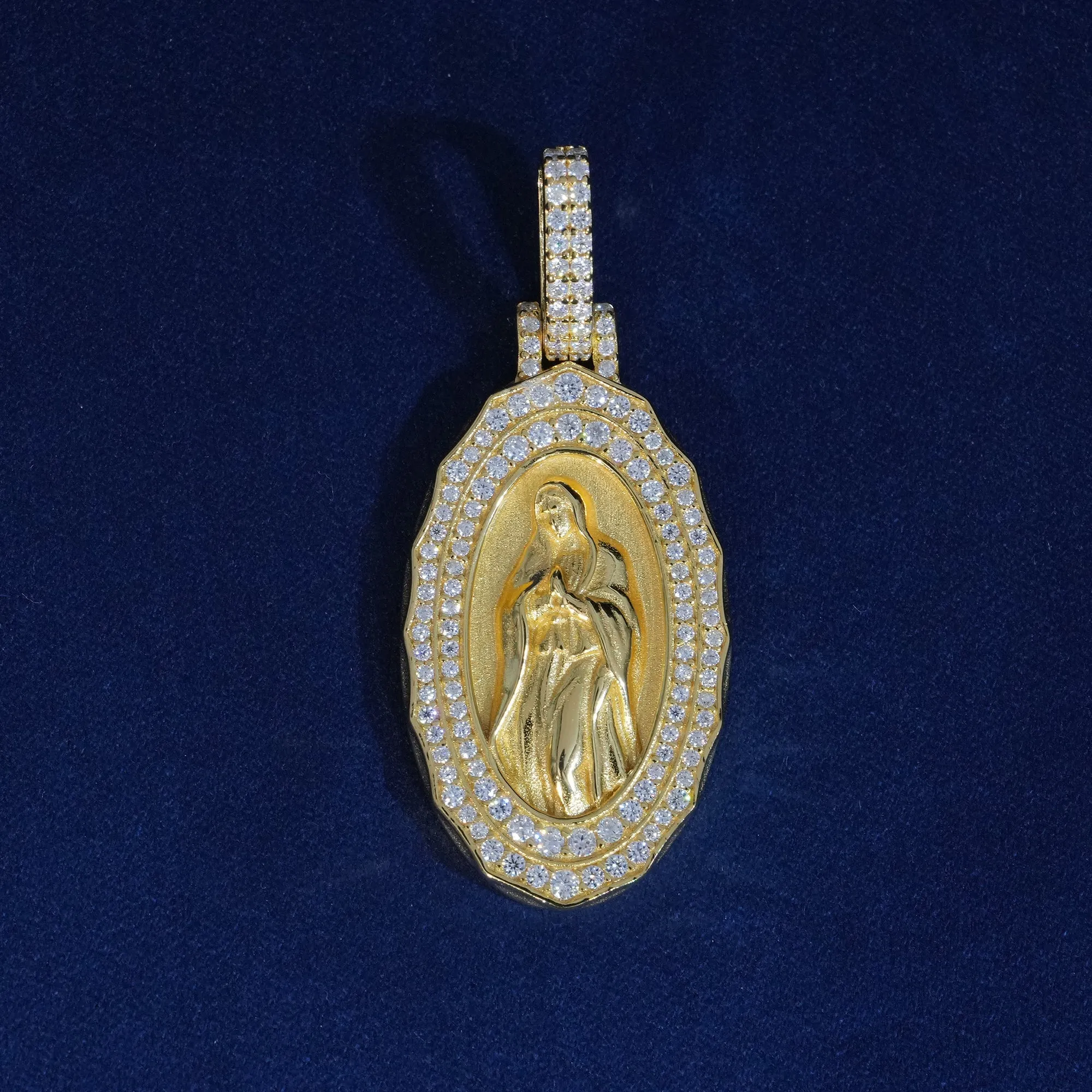 VVS Moissanite 925 Sterling Silver Virgin Mary Pendant sold by Ghetluxe product image thumbnail 4