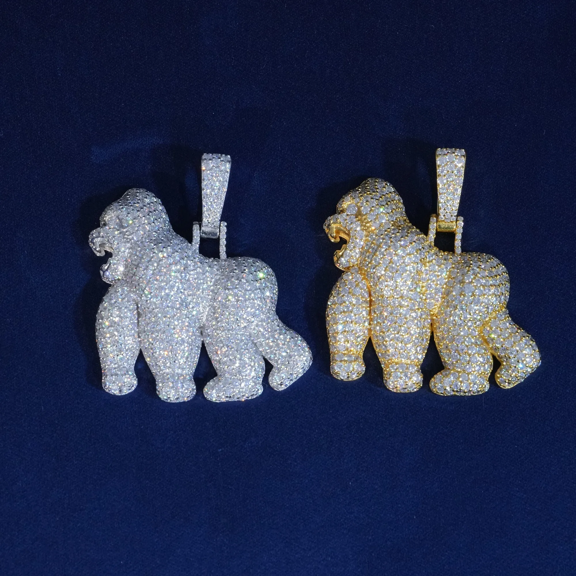 Moissanite 925 Sterling Silve Gorilla Pendant sold by Ghetluxe