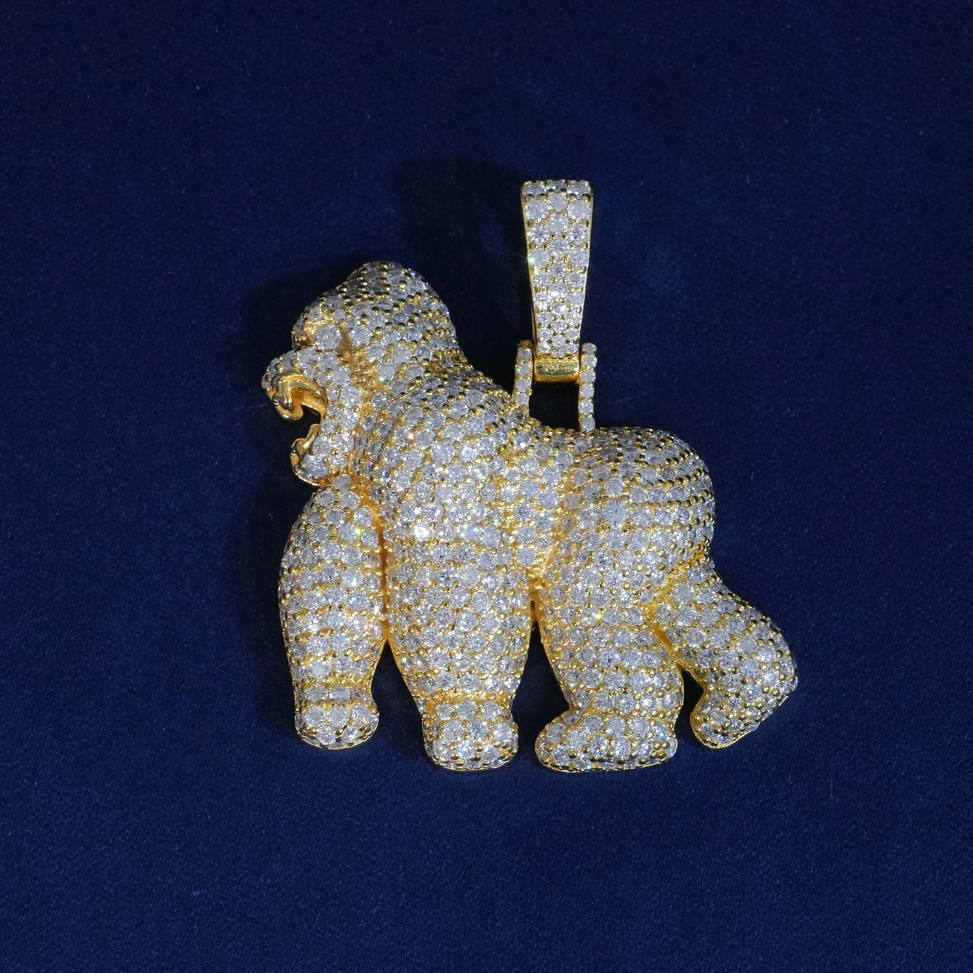 Moissanite 925 Sterling Silve Gorilla Pendant sold by Ghetluxe product image thumbnail 4