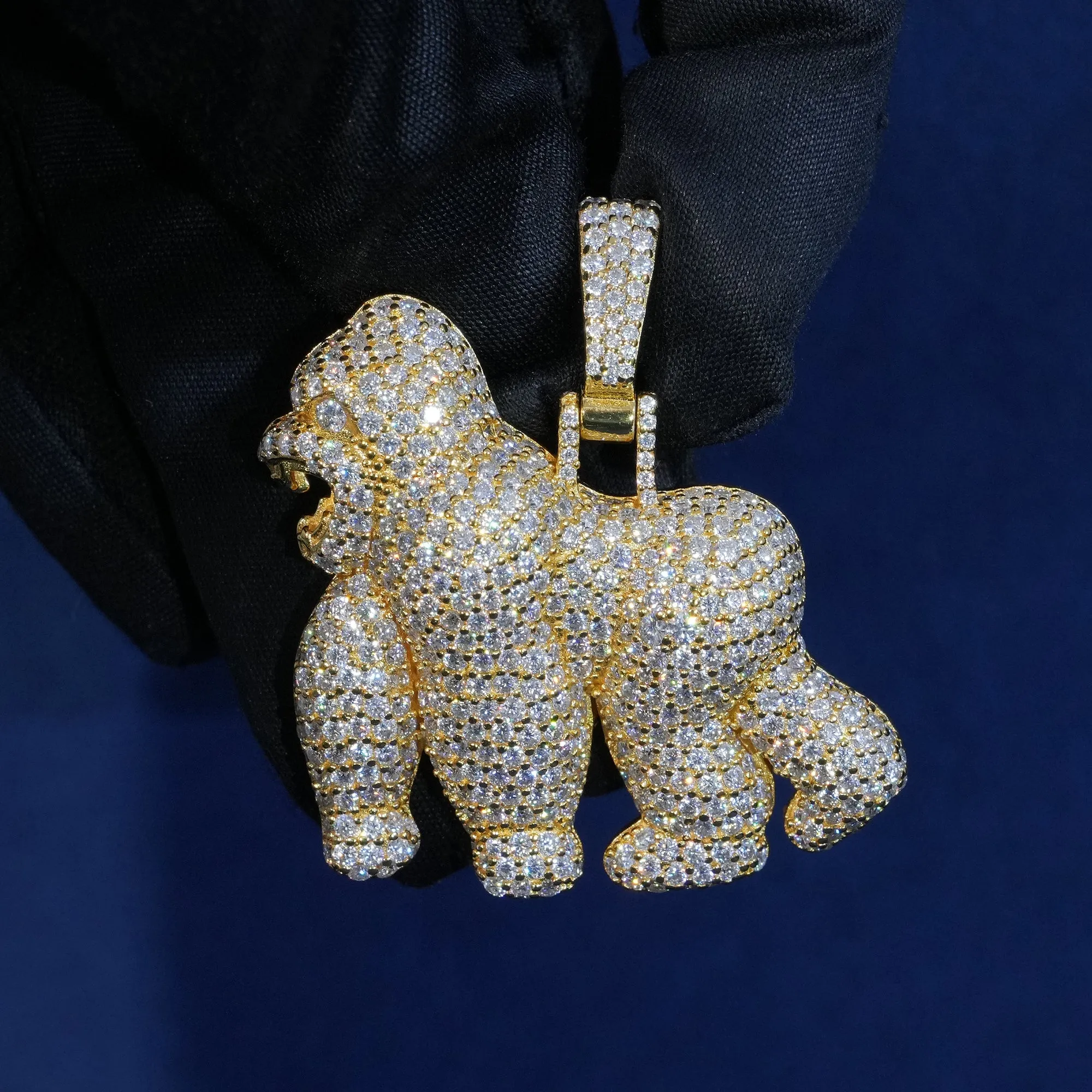 Moissanite 925 Sterling Silve Gorilla Pendant sold by Ghetluxe product image thumbnail 5