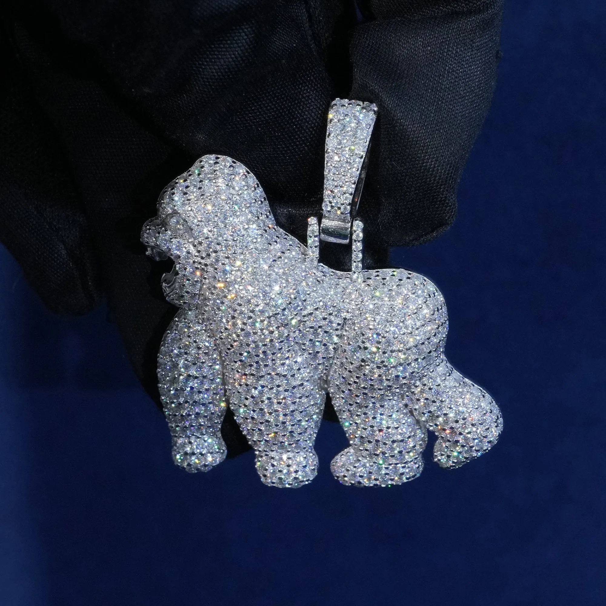 Moissanite 925 Sterling Silve Gorilla Pendant sold by Ghetluxe product image thumbnail 3