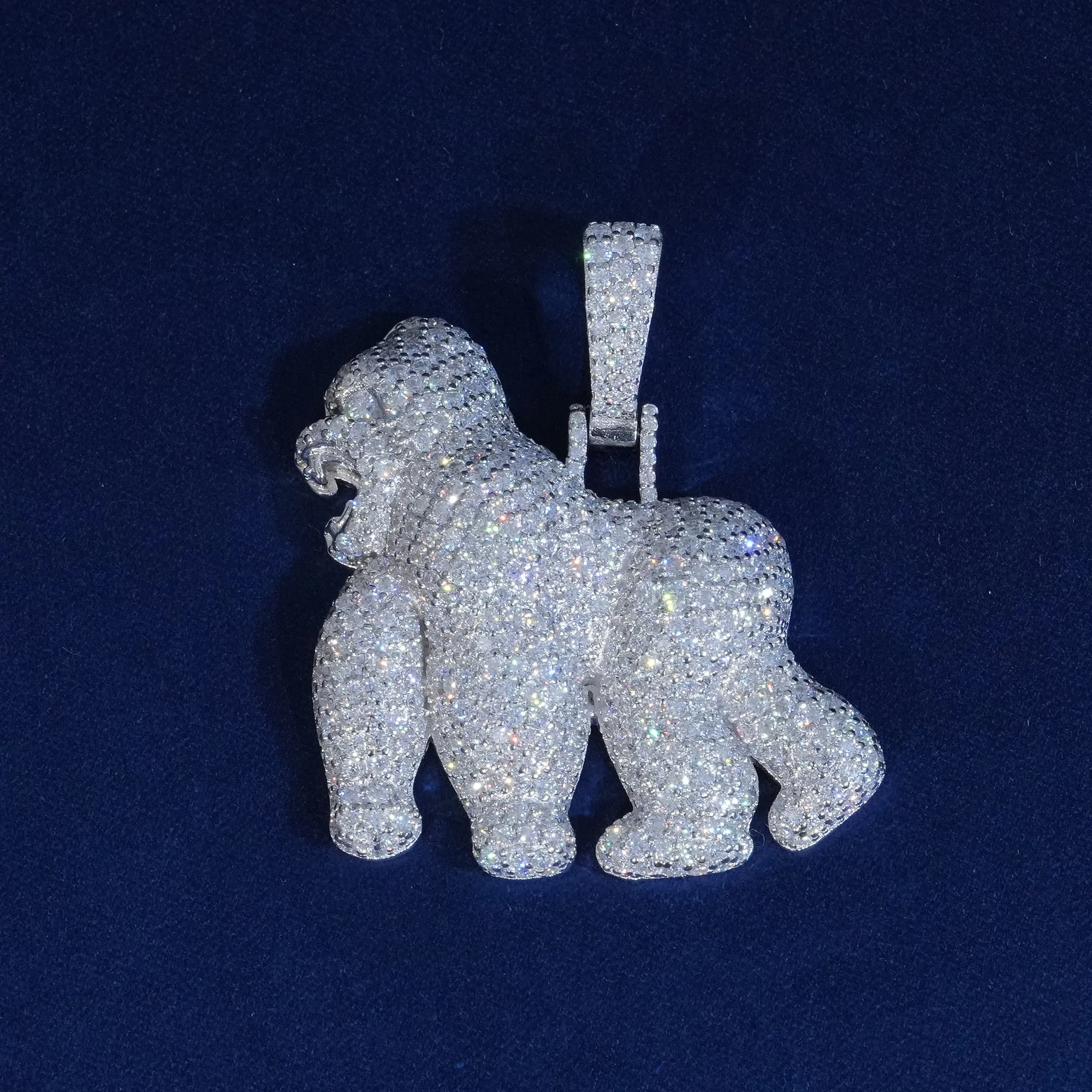 Moissanite 925 Sterling Silve Gorilla Pendant sold by Ghetluxe product image thumbnail 2
