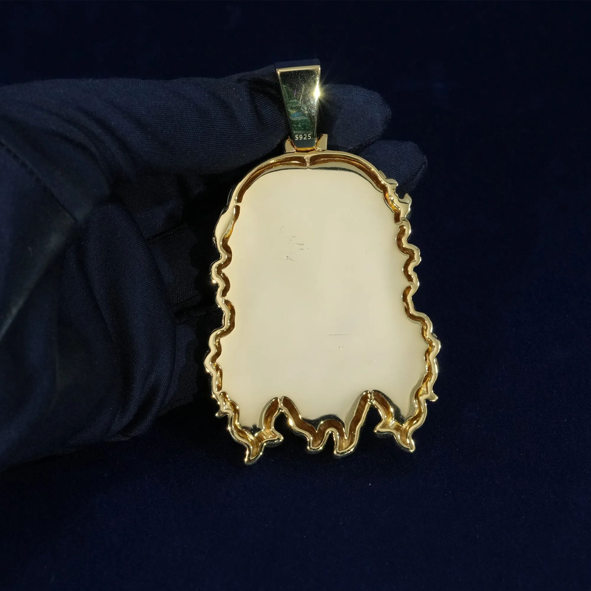 Moissanite S925 Jesus Solid Back Pendant sold by Ghetluxe product image thumbnail 5