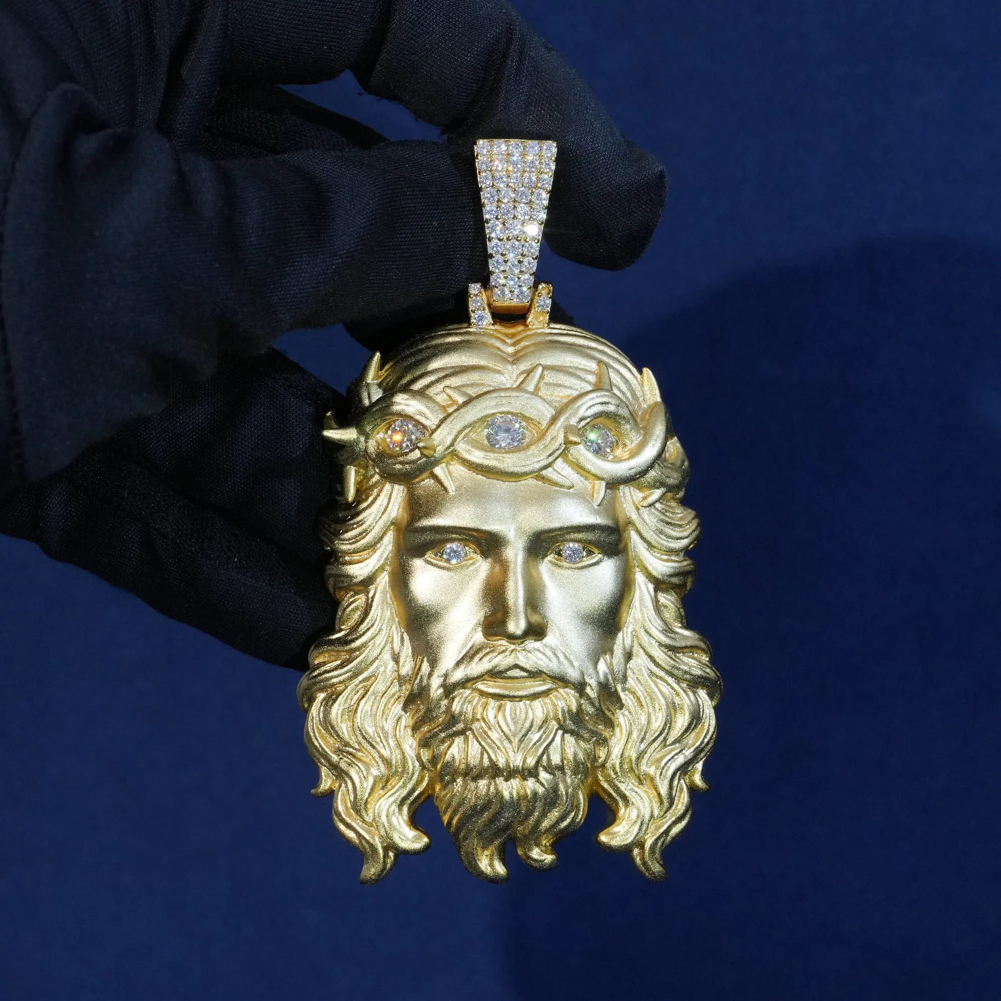 Moissanite S925 Jesus Solid Back Pendant sold by Ghetluxe product image thumbnail 3