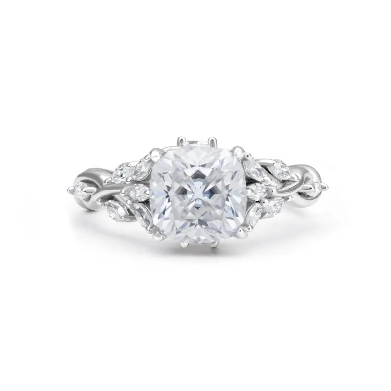 Luxe Vine Cushion Cut Moissanite Ring sold by Ghetluxe