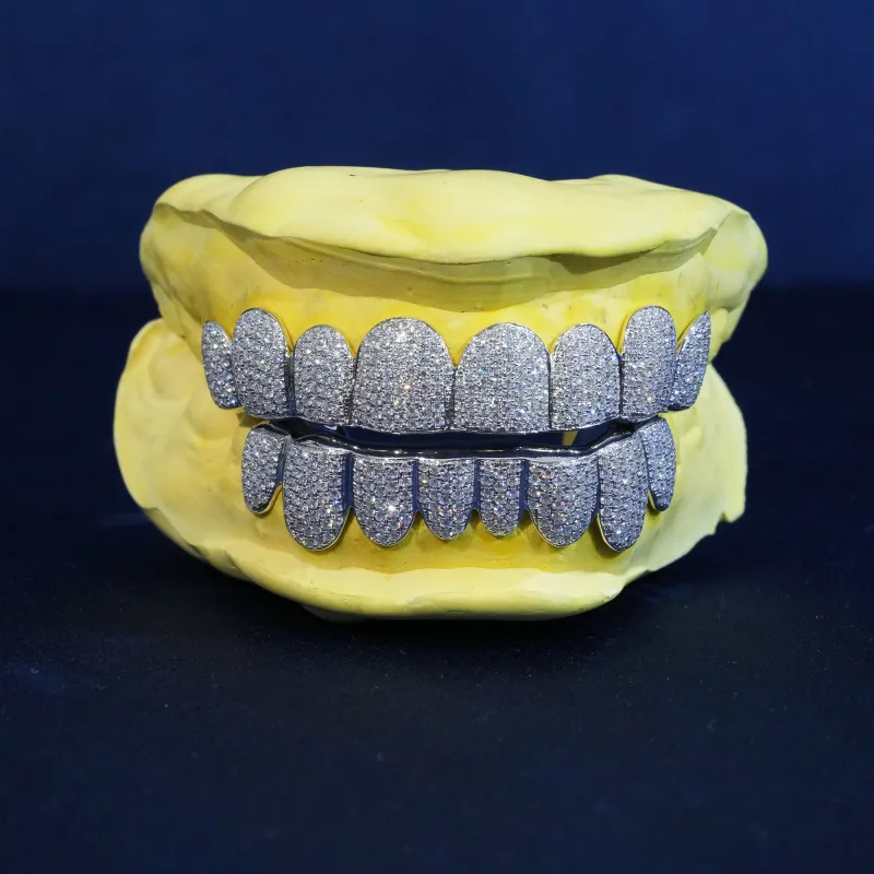 Round Moissanite Iced Custom Grillz sold by Ghetluxe