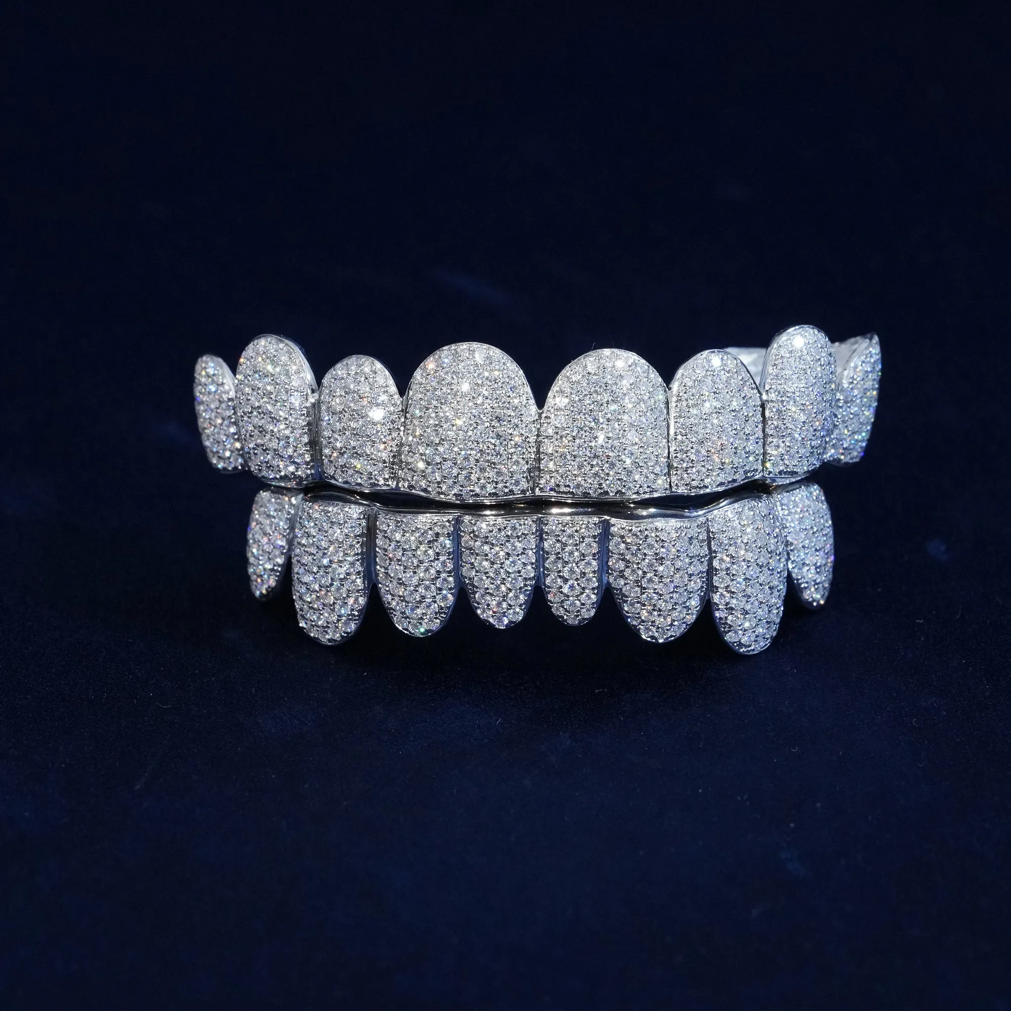 Round Moissanite Iced Custom Grillz sold by Ghetluxe product image thumbnail 3