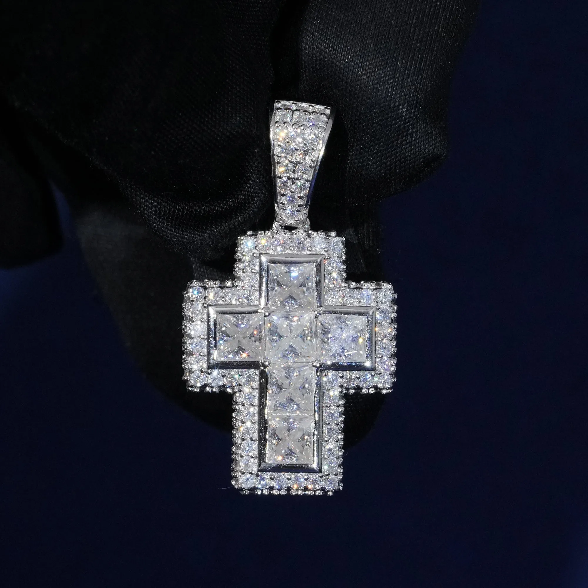 Moissanite Iced Out Cross Pendant Necklace sold by Ghetluxe product image thumbnail 3