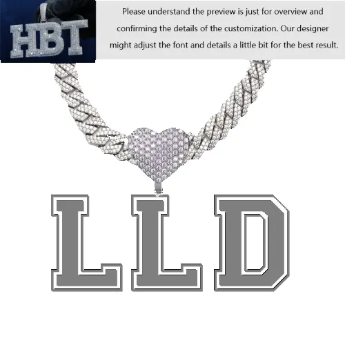 VVS Moissanite Custom Name Pendant in Sterling Silver sold by Ghetluxe