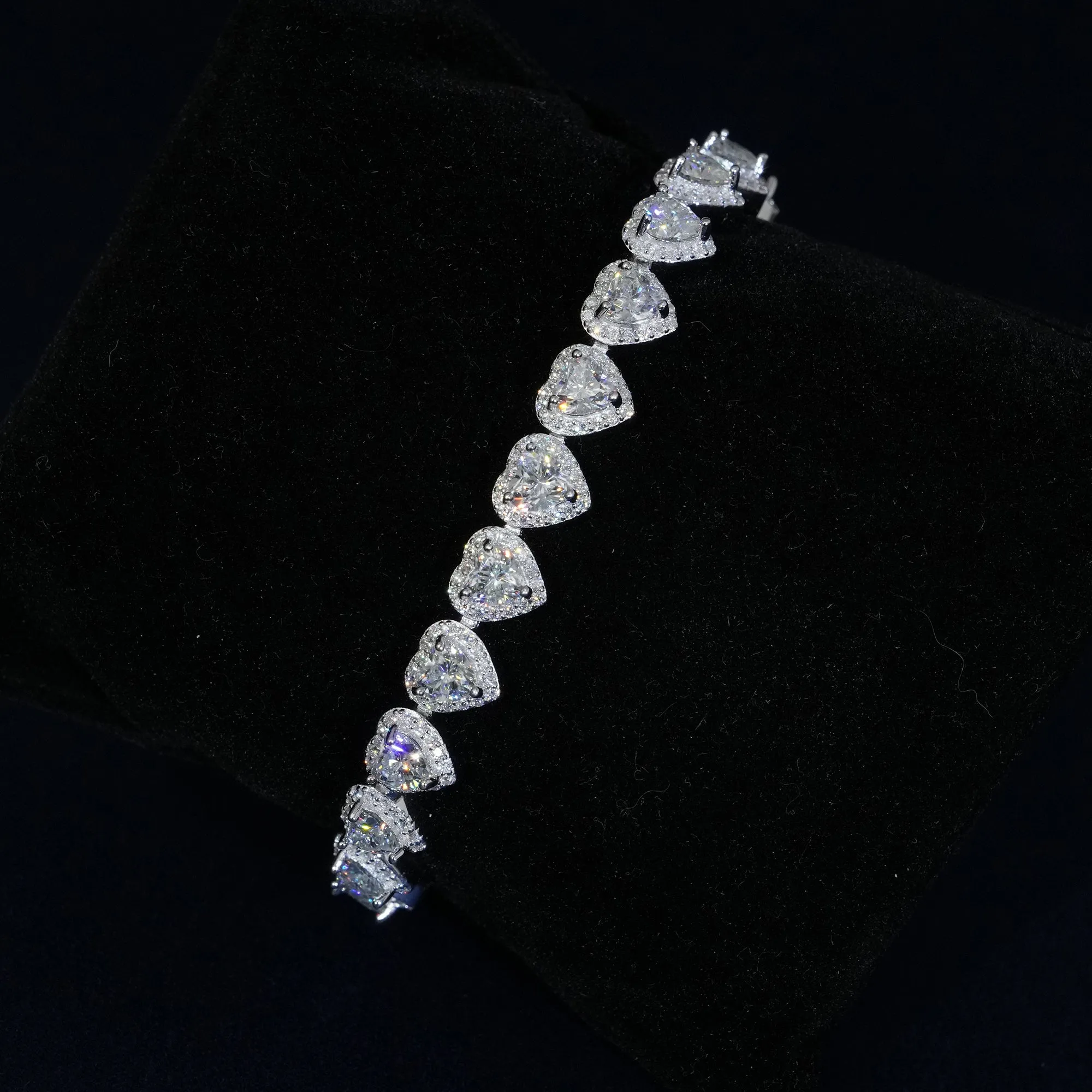 5MM Moissanite Heart Cut Tennis Bracelet sold by Ghetluxe product image thumbnail 2