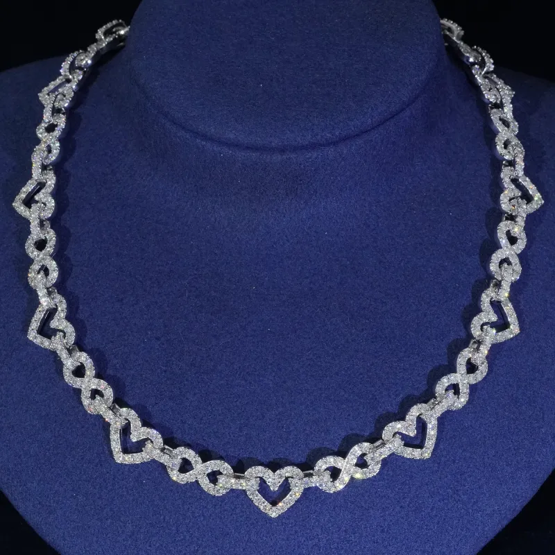 Moissanite 8.5mm Infinity Love Heart Necklace sold by Ghetluxe