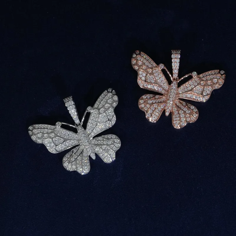 Moissanite Butterfly Pendant Necklace sold by Ghetluxe