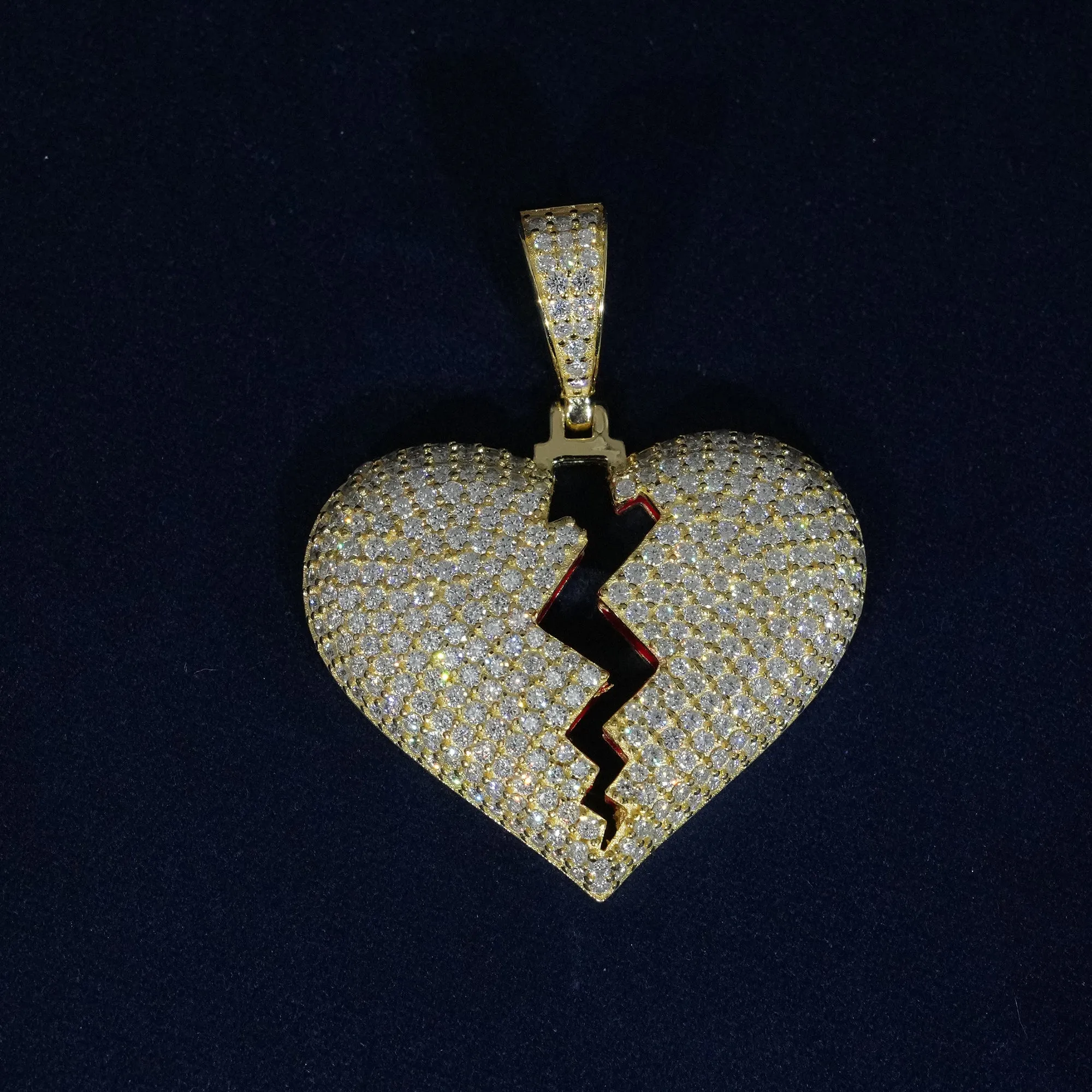 Moissanite Broken Heart Pendant Necklace sold by Ghetluxe product image thumbnail 2
