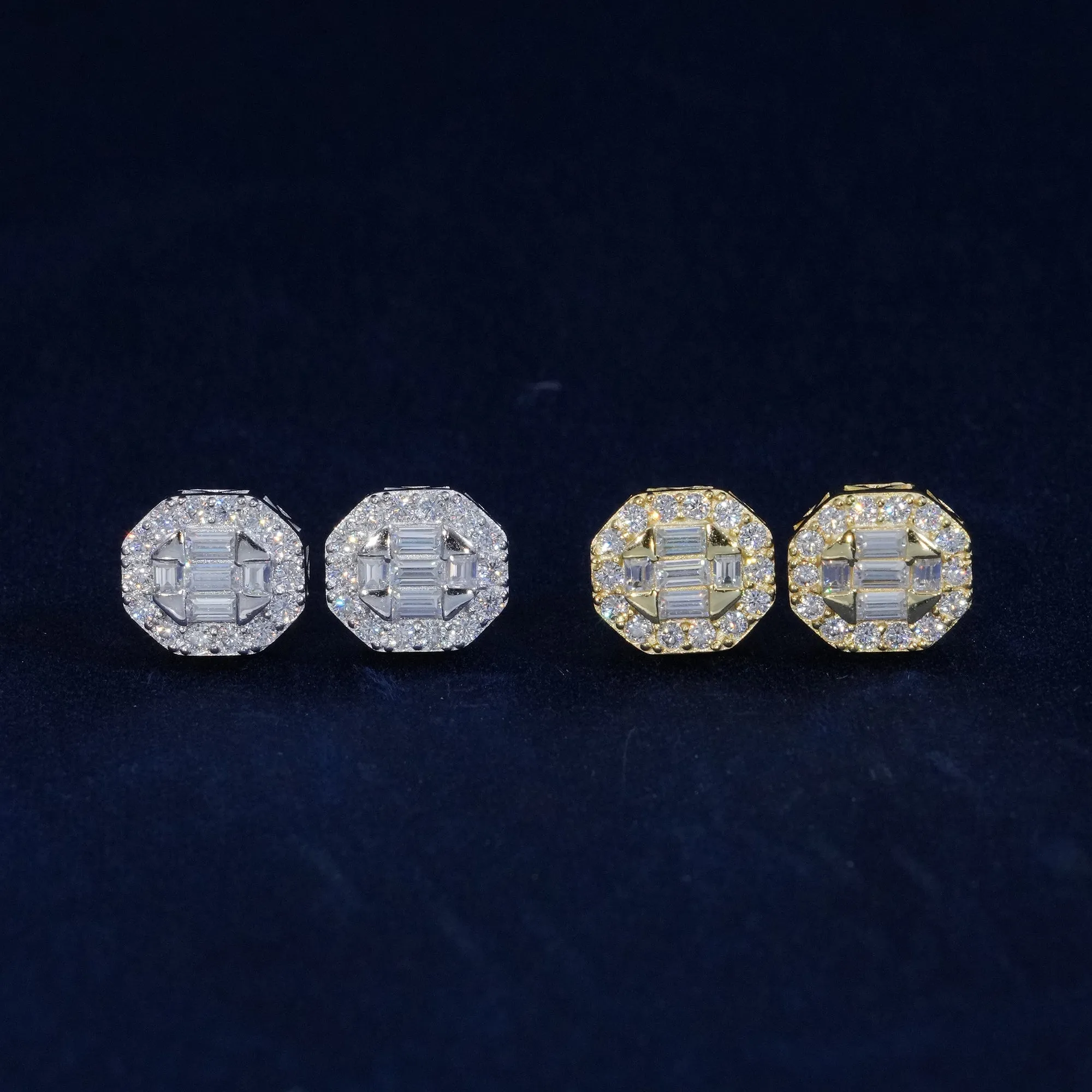 Moissanite Baguette Cut S925 Stud Earrings sold by Ghetluxe