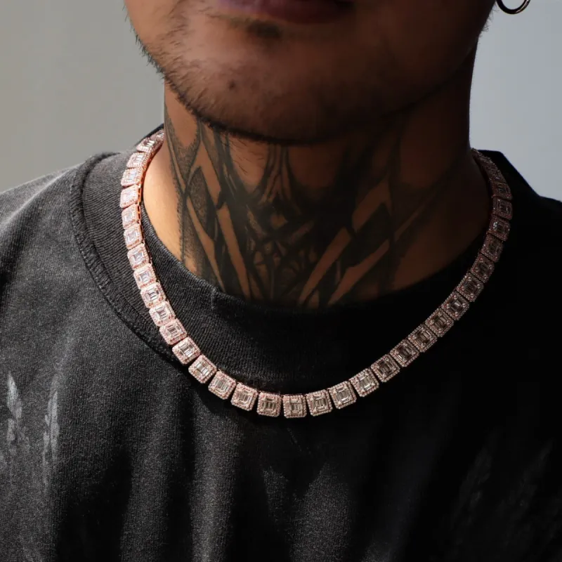 9.5mm Square Baguette Tennis Chain sold by Ghetluxe