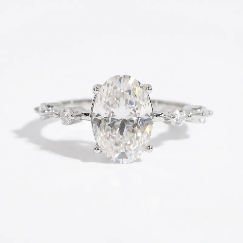 Eternal Oval Cut Moissanite Engagement Ring made by Ghetluxe