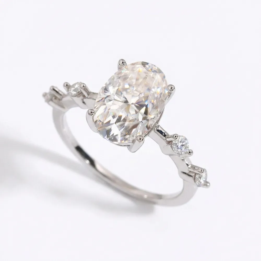 Eternal Oval Cut Moissanite Engagement Ring sold by Ghetluxe product image thumbnail 2