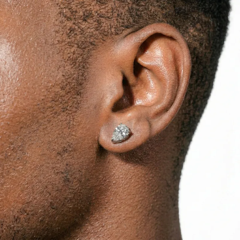 Classic Pear Cut Moissanite Stud Earrings sold by Ghetluxe