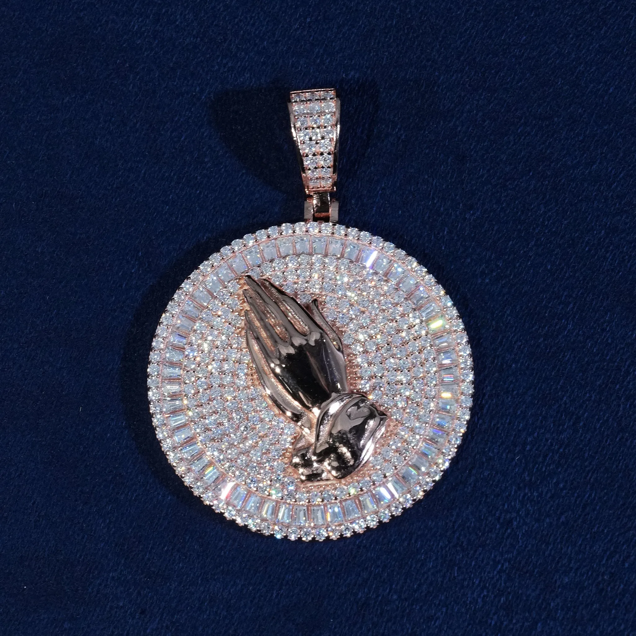 Moissanite Praying Hands Pendant S925 sold by Ghetluxe product image thumbnail 4