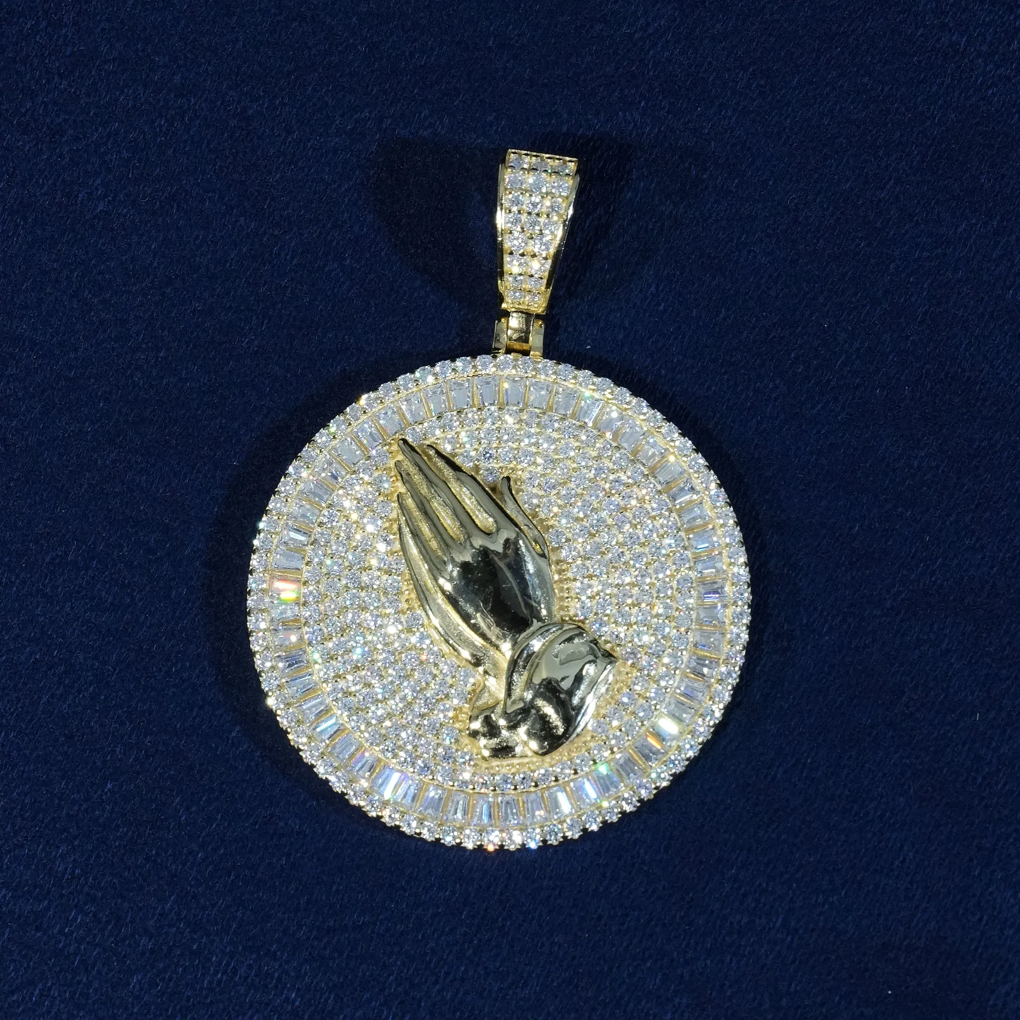 Moissanite Praying Hands Pendant S925 sold by Ghetluxe product image thumbnail 3