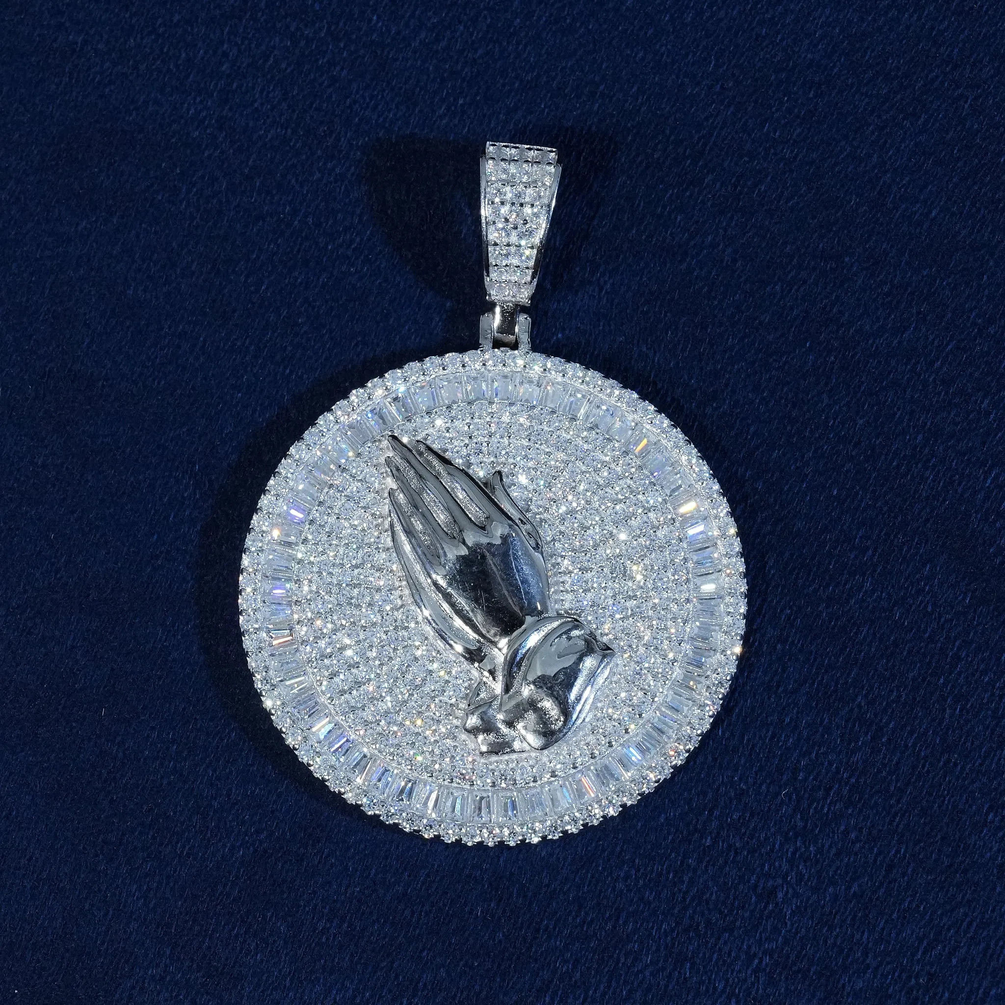 Moissanite Praying Hands Pendant S925 sold by Ghetluxe product image thumbnail 2