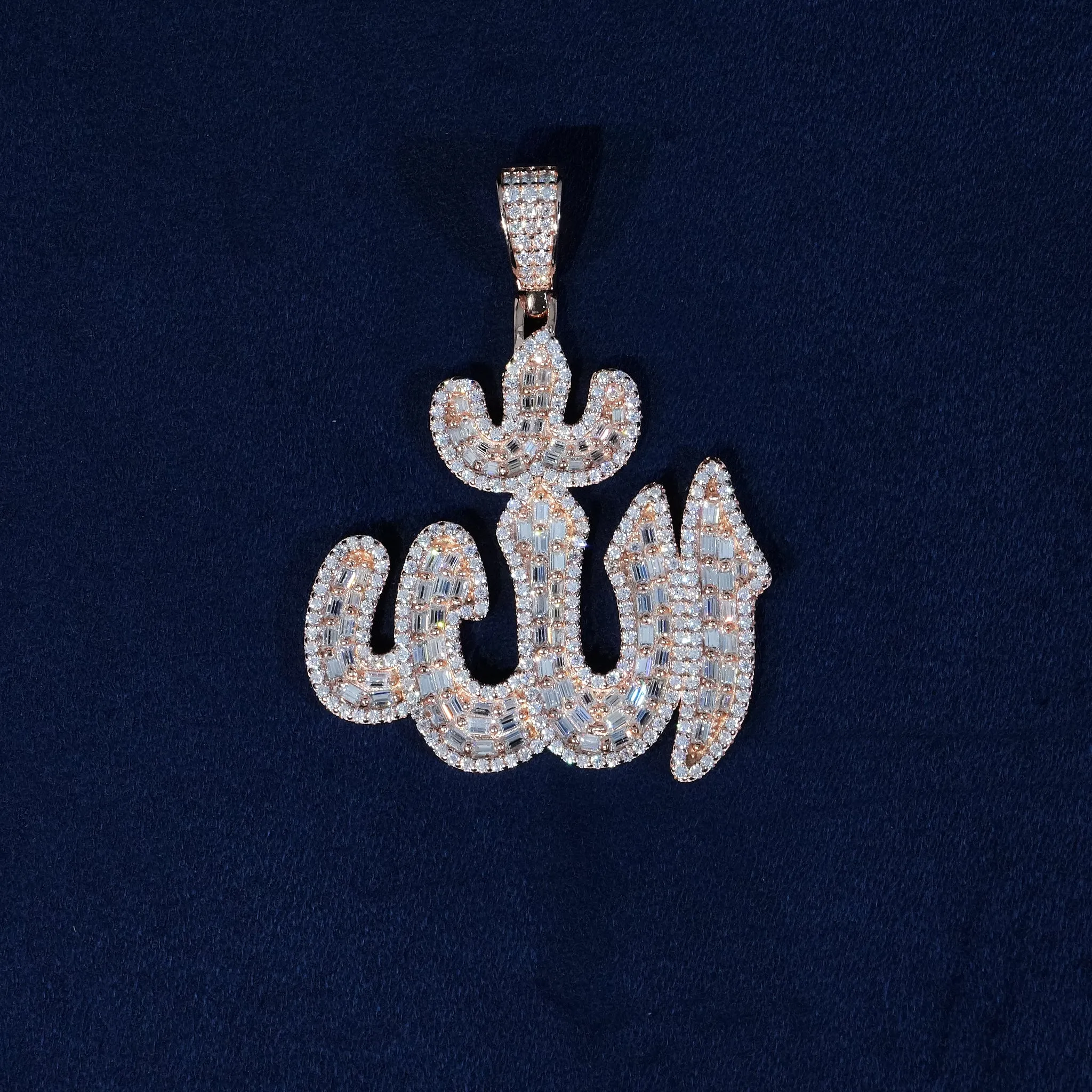 Baguette Moissanite Iced Allah Pendant S925 sold by Ghetluxe product image thumbnail 4