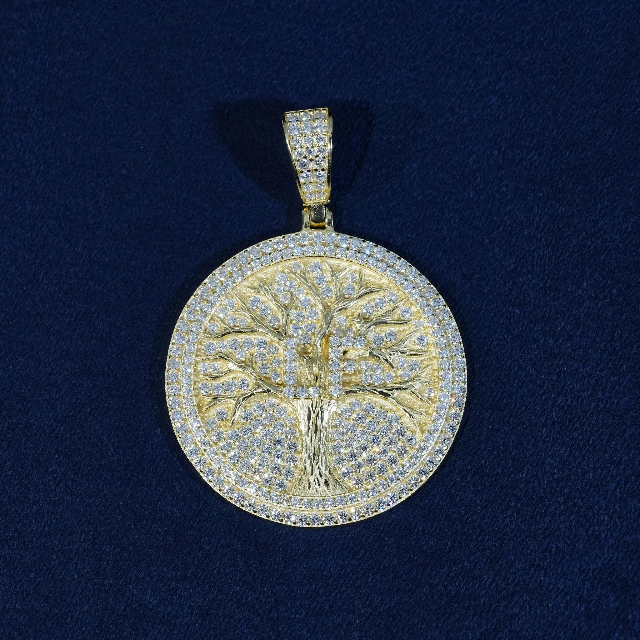 Moissanite Iced Life Tree Pendant 925 Sterling Silver sold by Ghetluxe product image thumbnail 3