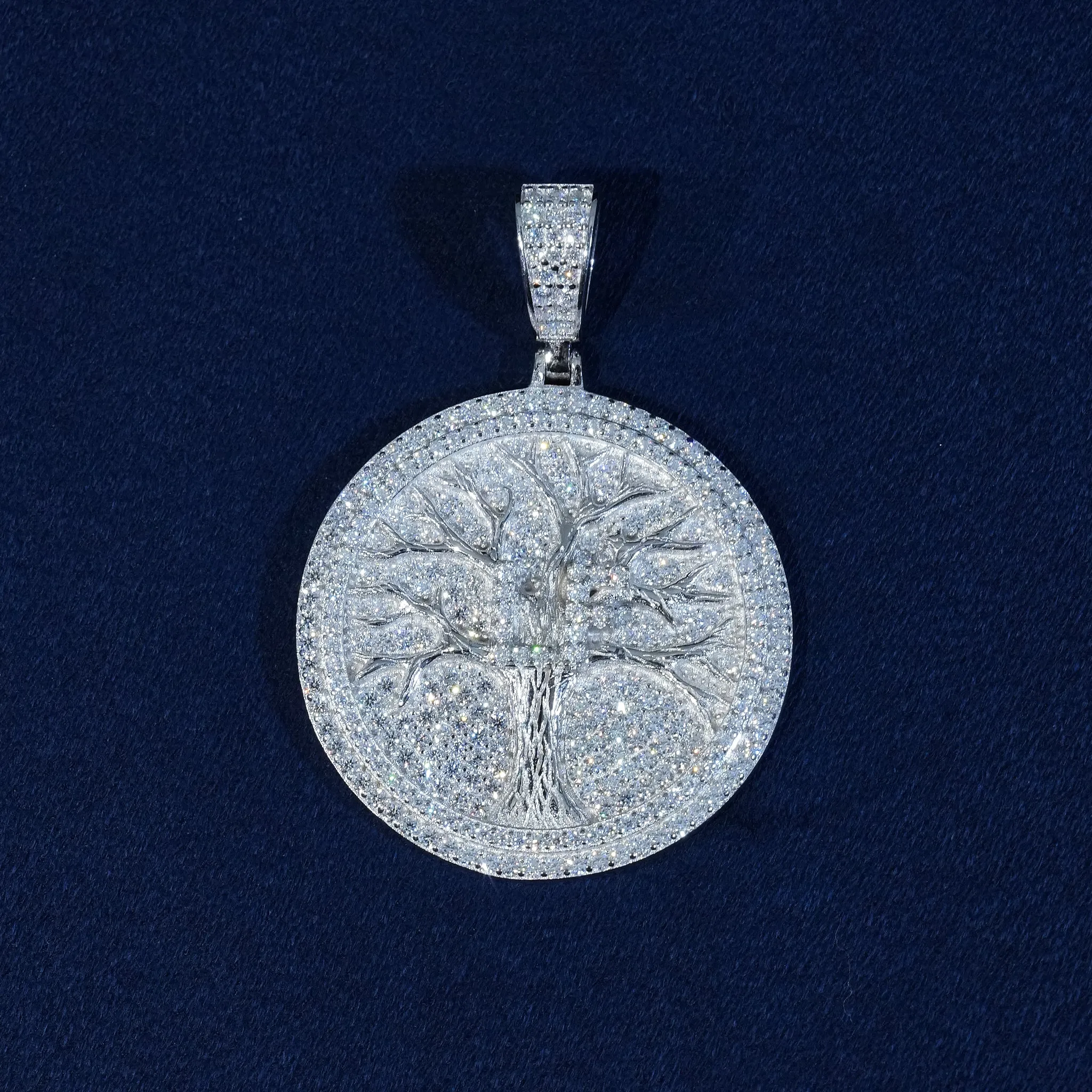 Moissanite Iced Life Tree Pendant 925 Sterling Silver sold by Ghetluxe product image thumbnail 2