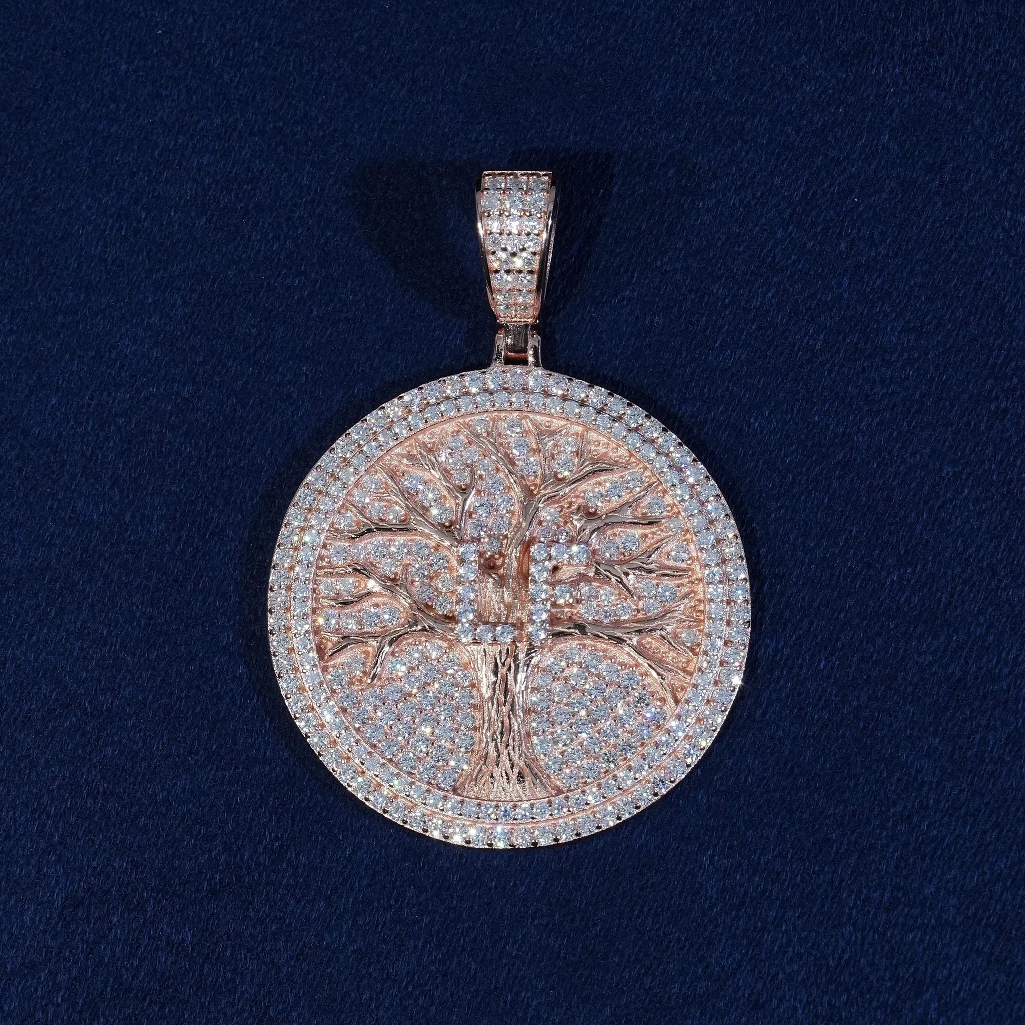 Moissanite Iced Life Tree Pendant 925 Sterling Silver sold by Ghetluxe product image thumbnail 4