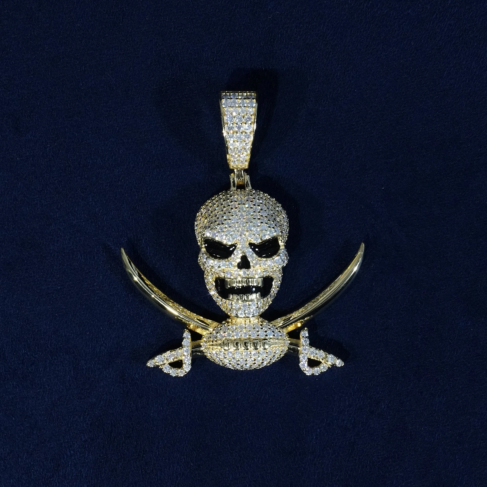 Moissanite S925 Iced Out Skull Head Pendant sold by Ghetluxe product image thumbnail 3