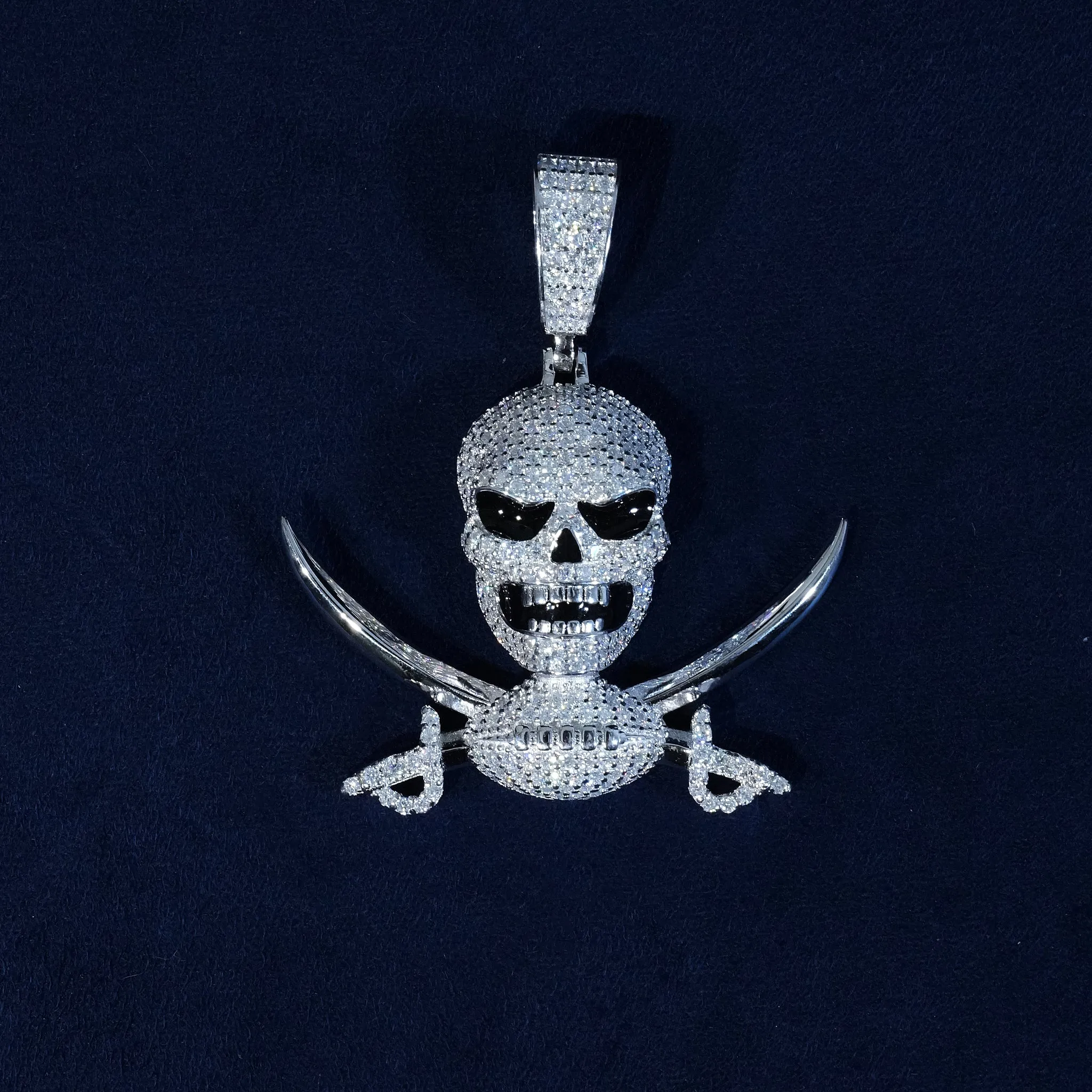 Moissanite S925 Iced Out Skull Head Pendant sold by Ghetluxe product image thumbnail 2