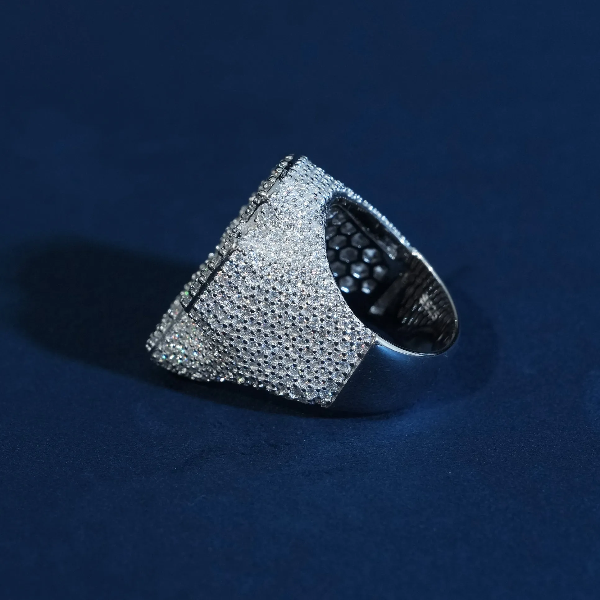 Iced Out Baguette Cross Moissanite Ring 925 Sterling Silver sold by Ghetluxe product image thumbnail 3