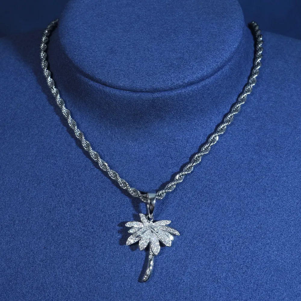 Luxury Iced Palm Tree Moissanite Pendant S925 sold by Ghetluxe product image thumbnail 4