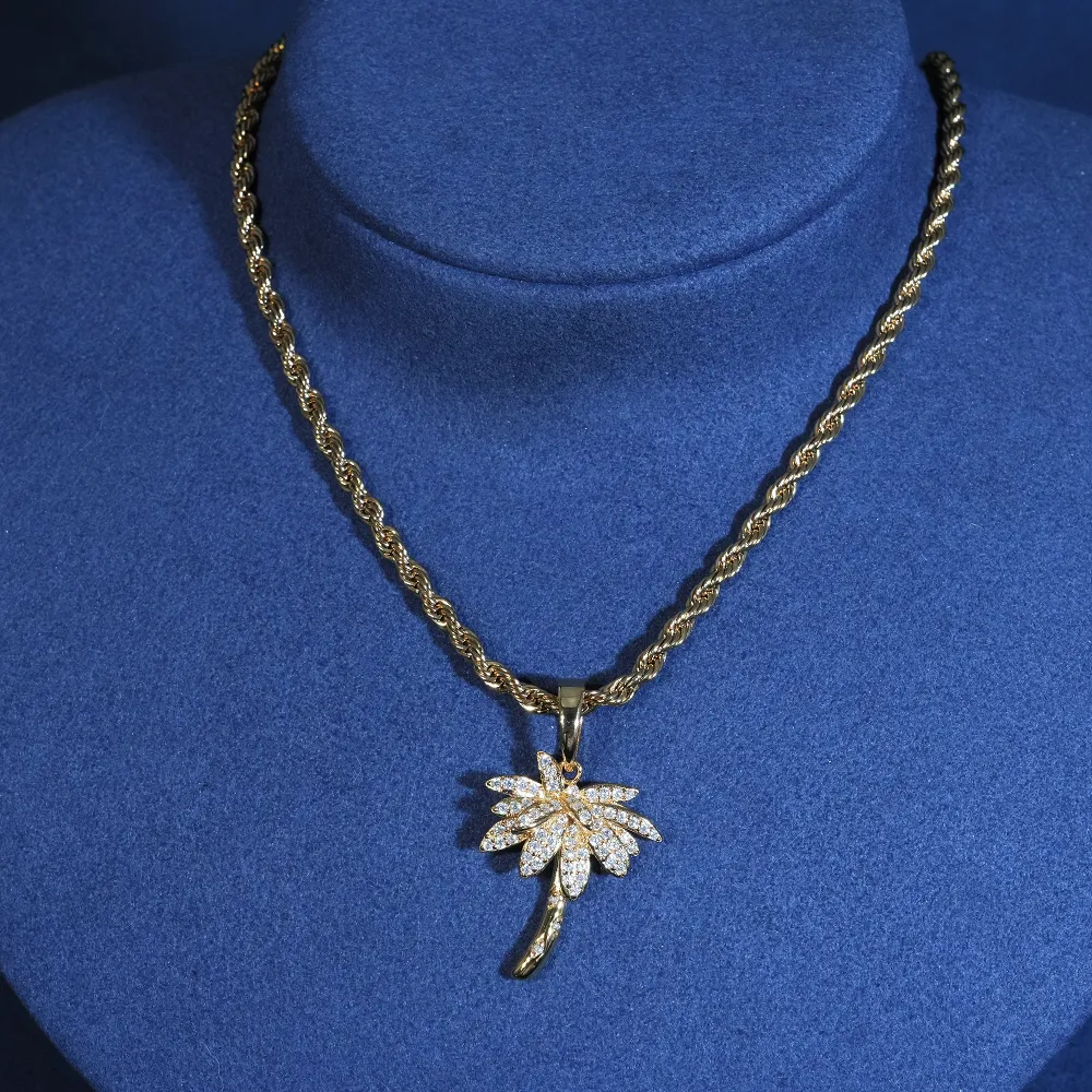 Luxury Iced Palm Tree Moissanite Pendant S925 sold by Ghetluxe product image thumbnail 5