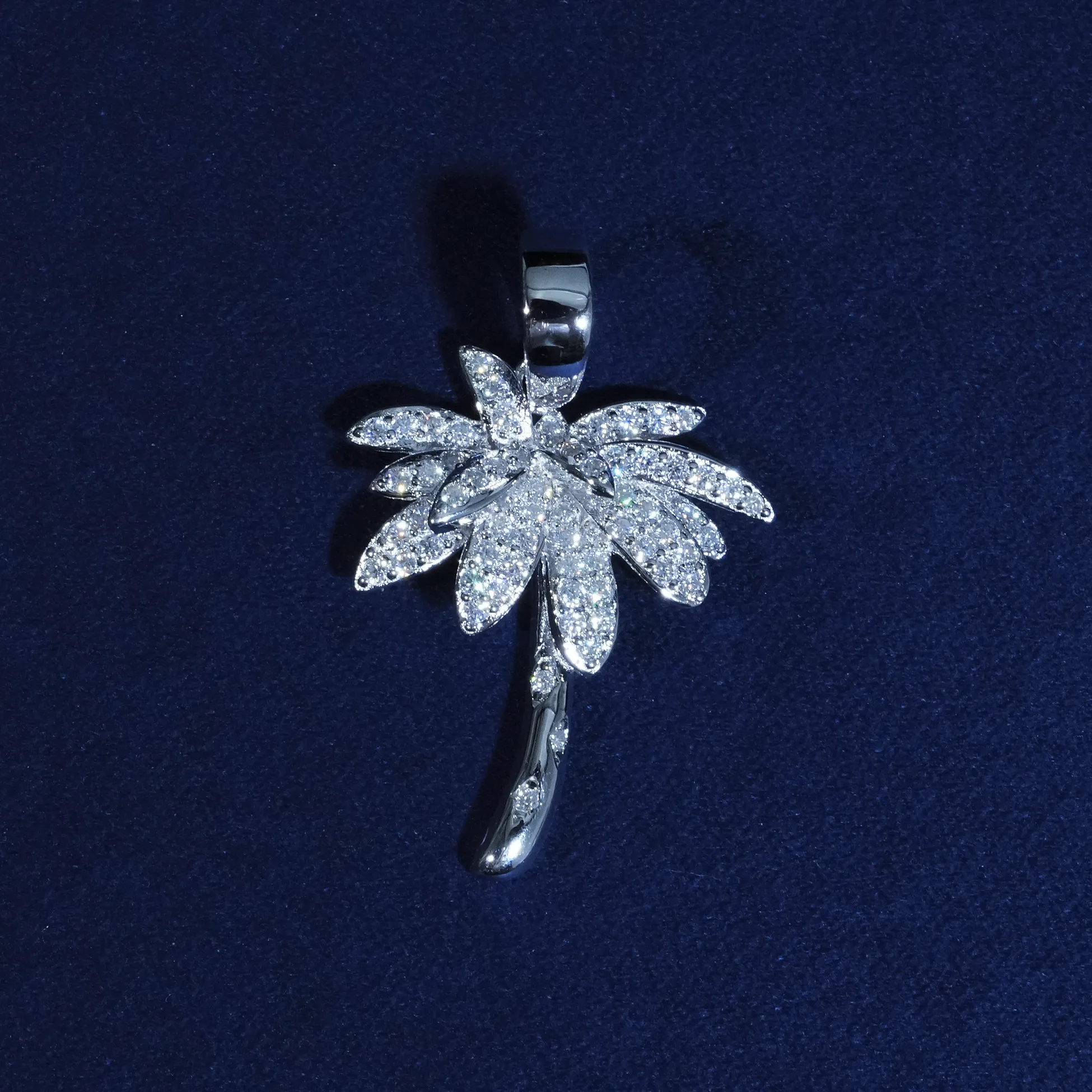 Luxury Iced Palm Tree Moissanite Pendant S925 sold by Ghetluxe product image thumbnail 2