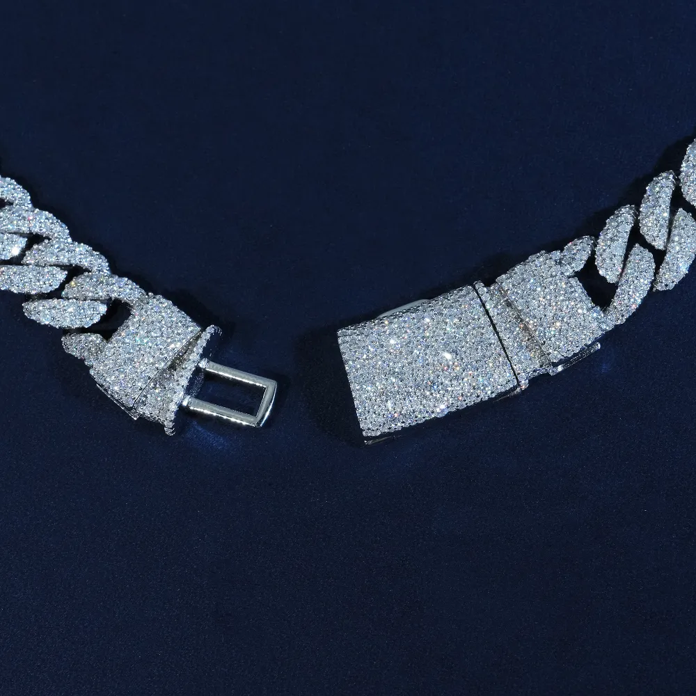 12MM Moissanite Full Pavé Cuban Link Chain S925 sold by Ghetluxe product image thumbnail 3