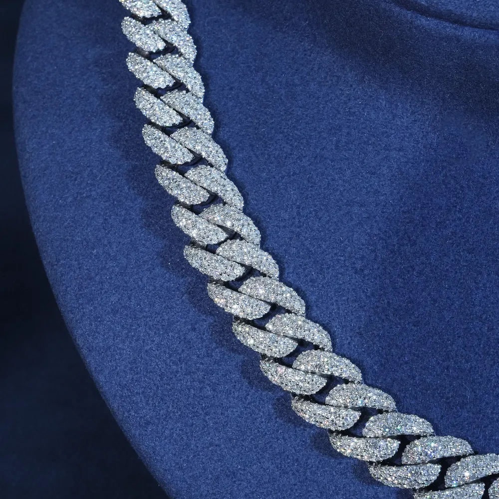 12MM Moissanite Full Pavé Cuban Link Chain S925 sold by Ghetluxe product image thumbnail 2