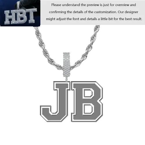 VVS Moissanite Custom Name Pendant in Sterling Silver sold by Ghetluxe