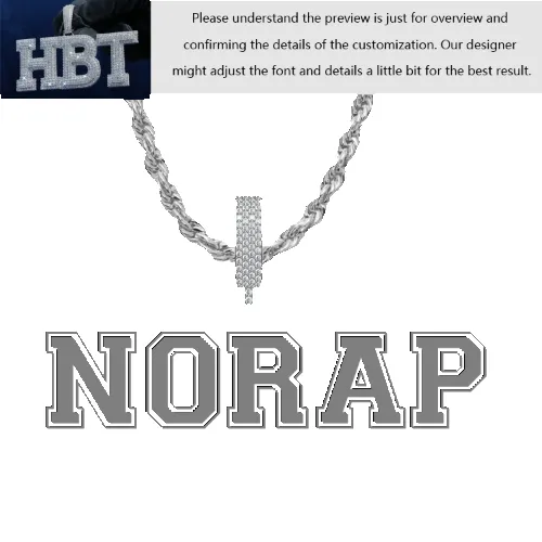 VVS Moissanite Custom Name Pendant in Sterling Silver sold by Ghetluxe