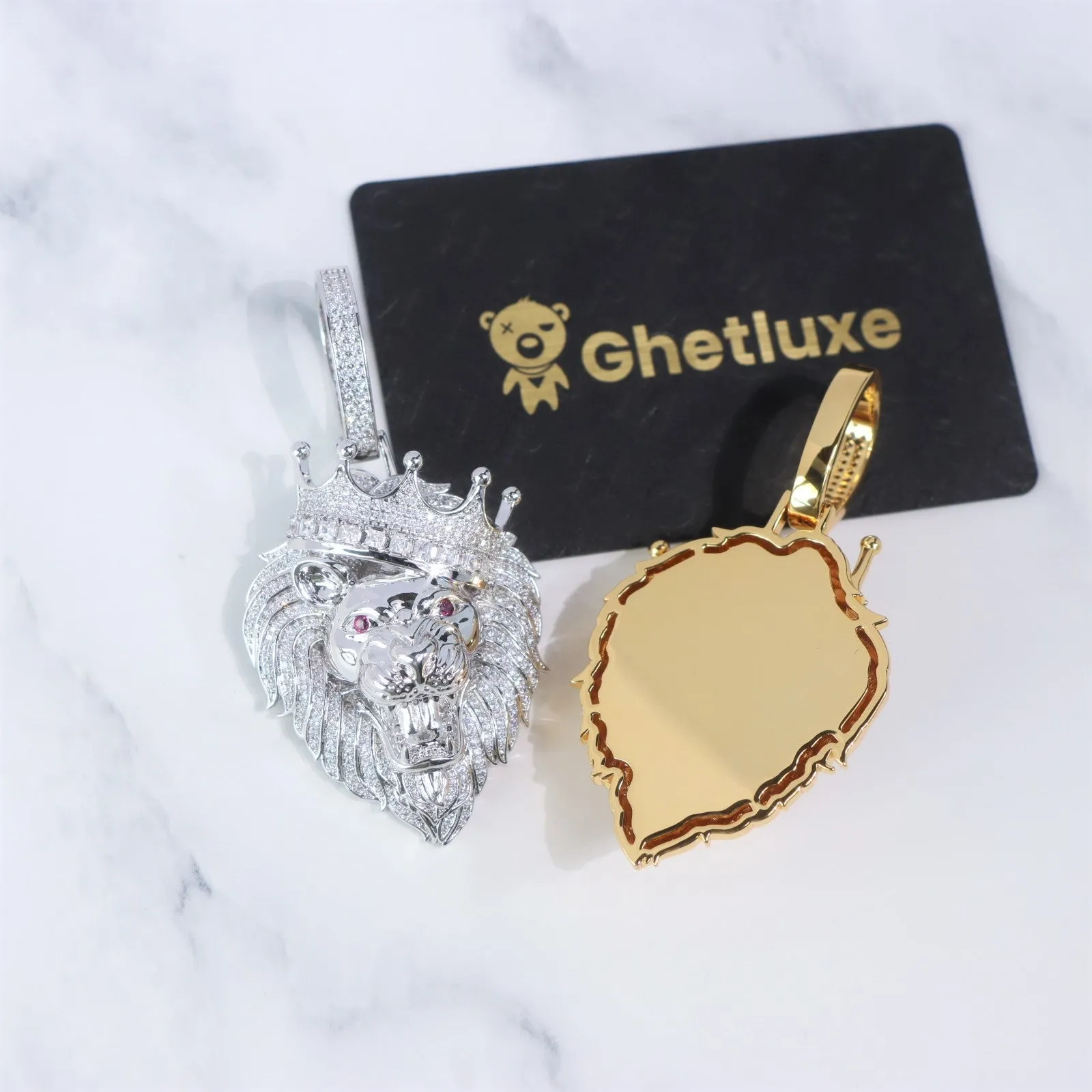 Iced Crown Lion Pendant sold by Ghetluxe product image thumbnail 3